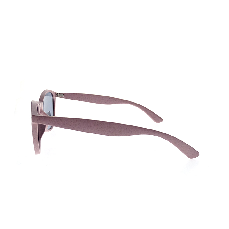 Fashion women polarized lens pink round PC sunglasses LS-P1156