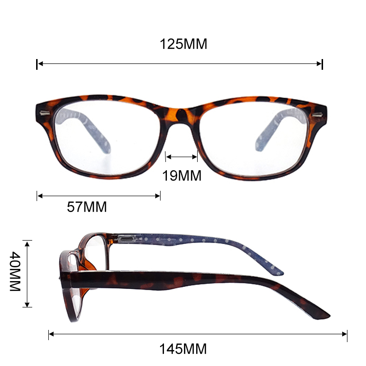 Reading Glasses Standard Fit Spring Hinge Readers Glasses for Women Customized logo plastic reading glasses LR-M1631